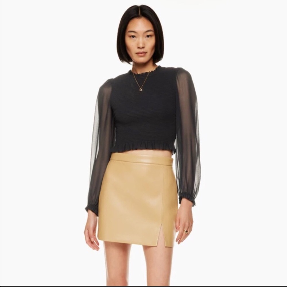 Aritiza Wilfred Tempest Smocked Chiffon Blouse